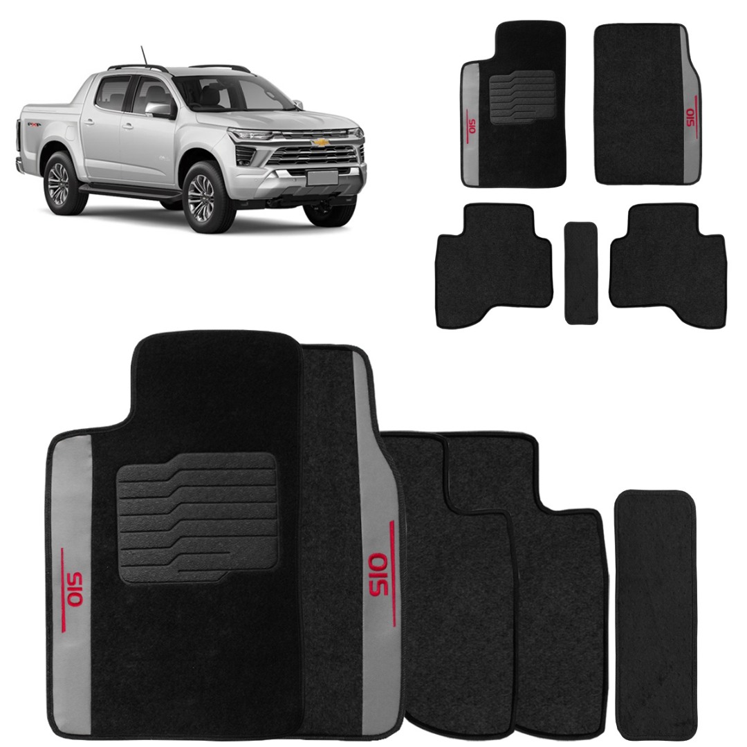 Jogo de Tapete Carpete S10 CD 2019 a 2026 Preto 5 Peças