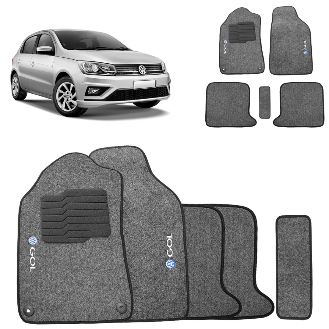 Jogo de Tapete Carpete Gol 2017 a 2023 Grafite Fixação Original