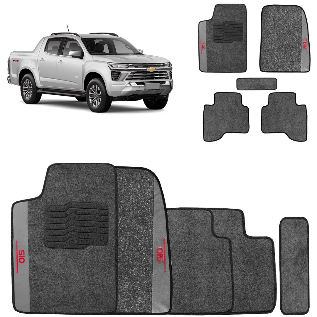 Jogo de Tapete Carpete S10 CD 2019 a 2026 Grafite 5 Peças